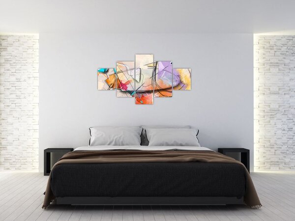 Obraz - Abstrakcja, ptaszek (125x70 cm)