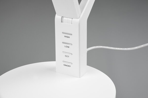 Lampa stołowa LED ze ściemniaczem w matowym białym kolorze (wysokość 40 cm) Ava – Trio