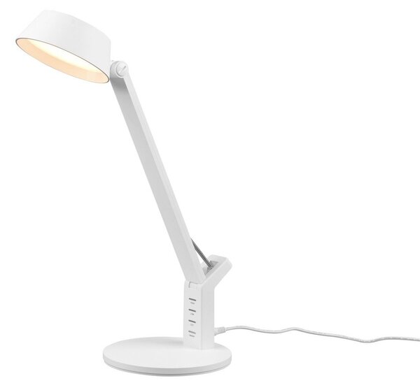 Lampa stołowa LED ze ściemniaczem w matowym białym kolorze (wysokość 40 cm) Ava – Trio