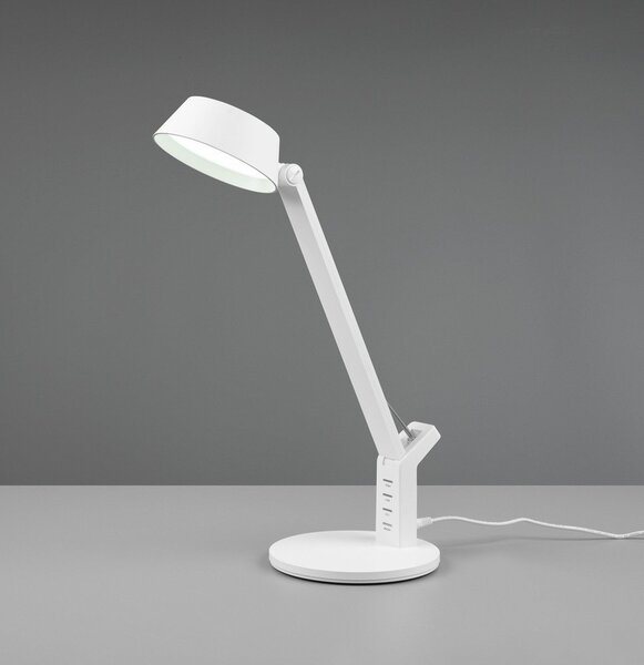 Lampa stołowa LED ze ściemniaczem w matowym białym kolorze (wysokość 40 cm) Ava – Trio