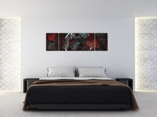 Obraz - Neonowe koło między palmami (170x50 cm)