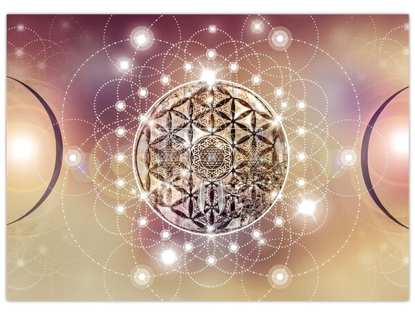 Obraz - Mandala z elementami (70x50 cm)