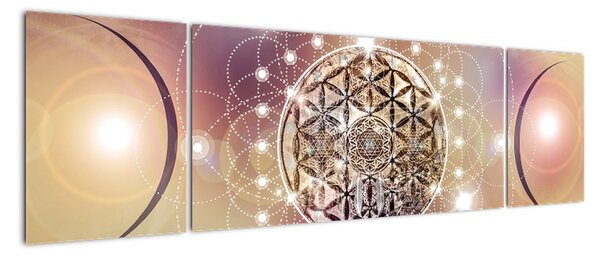 Obraz - Mandala z elementami (170x50 cm)