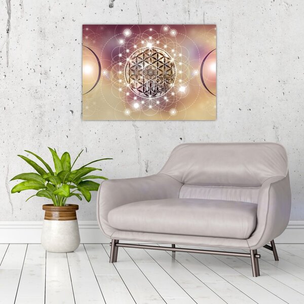 Obraz - Mandala z elementami (70x50 cm)