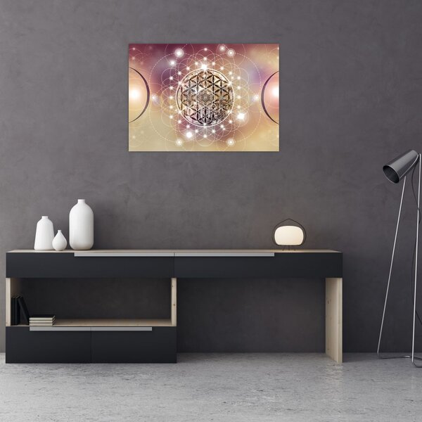 Obraz - Mandala z elementami (70x50 cm)