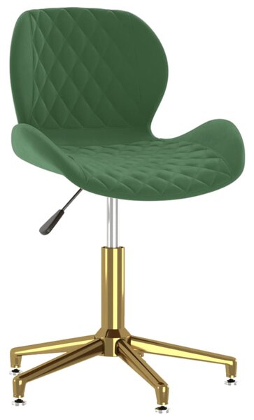 Obrotowe krzesło biurowe, ciemnozielone, obite aksamitem