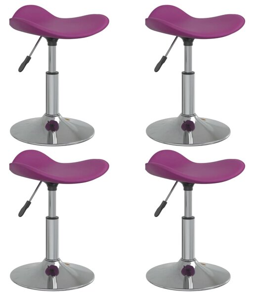 Krzesła stołowe, 4 szt., fioletowe, chromowana stal i ekoskóra