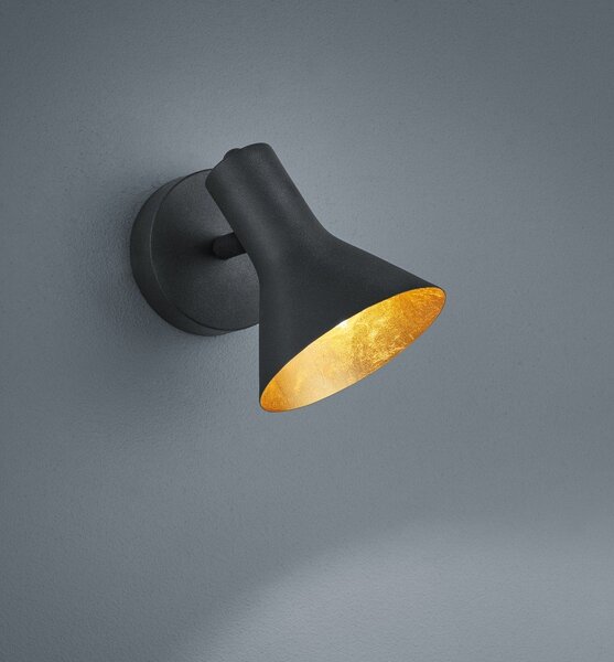 Czarny metalowy kinkiet ø 11 cm Nina – Reality