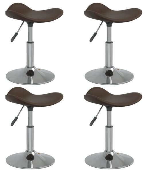 Krzesła stołowe, 4 szt., brązowe, chromowana stal i ekoskóra