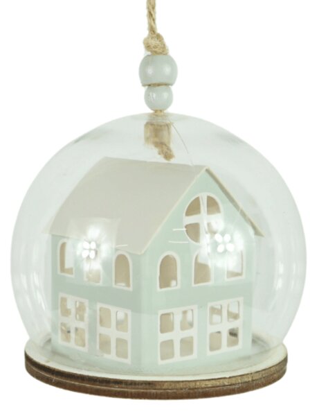Ozdoba świąteczna TINNY HOUSE 8 cm, jasnozielona