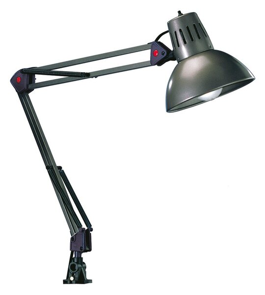 Lampa stołowa z elastyczną konstrukcją/z klipsem w kolorze srebra (wysokość 73,5 cm) Tajo – Trio