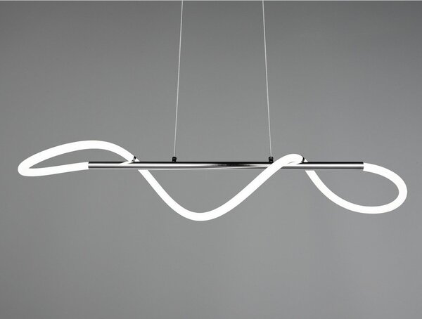 Metalowa lampa wisząca LED ze ściemniaczem w kolorze srebra Argos – Reality