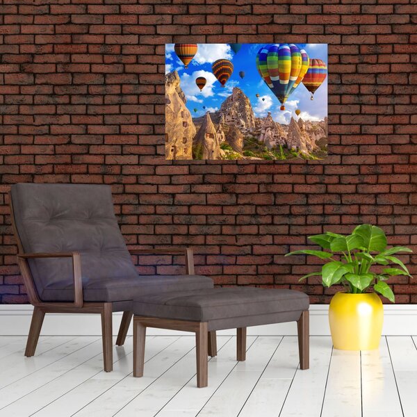 Obraz - Balony na ogrzane powietrze, Kapadocja, Turcja. (70x50 cm)