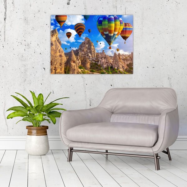 Obraz - Balony na ogrzane powietrze, Kapadocja, Turcja. (70x50 cm)