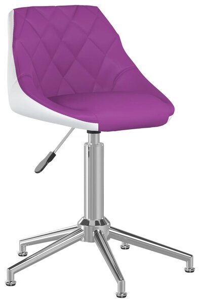 Obrotowe krzesło stołowe, fioletowo-białe, sztuczna skóra