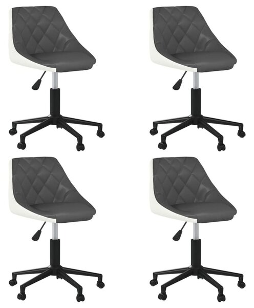 Obrotowe krzesła stołowe, 4 szt., szaro-białe, sztuczna skóra