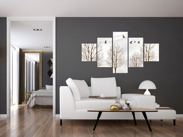 Obraz - Jeleń przed rzeką (125x70 cm)