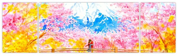 Obraz - Malowana para, akwarela (170x50 cm)
