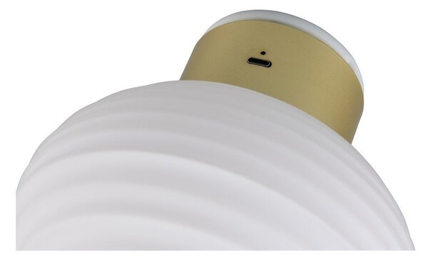 Biały szklany kinkiet LED na USB ø 15,5 cm Earl – Reality