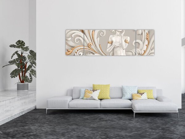 Obraz bogini na ozdobnym tle (170x50 cm)