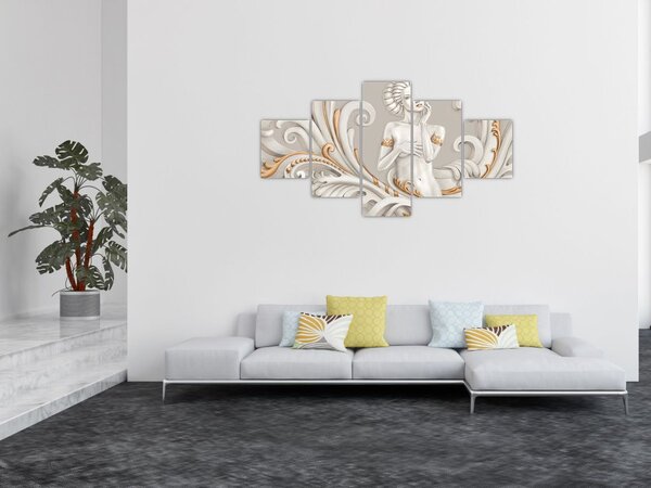Obraz bogini na ozdobnym tle (125x70 cm)