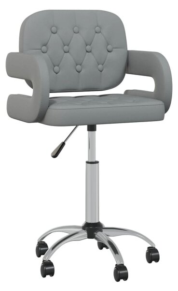 Obrotowe krzesło biurowe, szare, sztuczna skóra