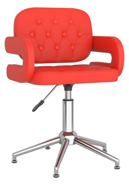 Obrotowe krzesło biurowe, czerwone, sztuczna skóra
