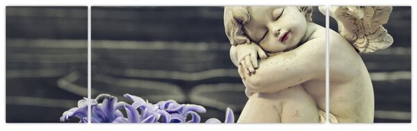Obraz anioła z kwiatem (170x50 cm)