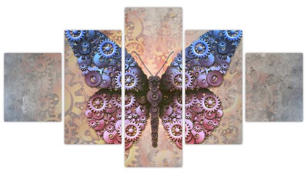 Obraz - Steampunk motyl (125x70 cm)