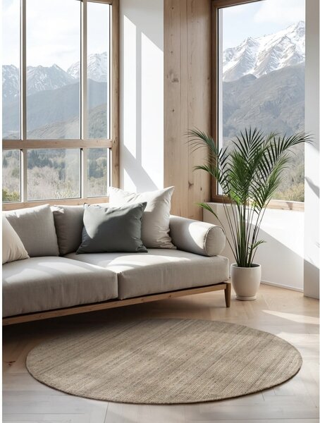 Szarobrązowy okrągły dywan z juty ø 160 cm Bouclé Jaipur – Hanse Home