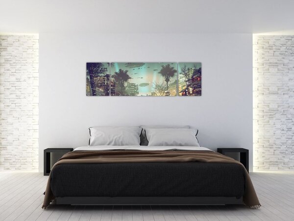 Obraz - miasto w przyszłości (170x50 cm)