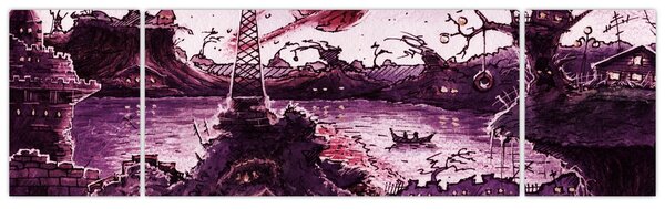 Obraz - Zaczarowana wioska (170x50 cm)