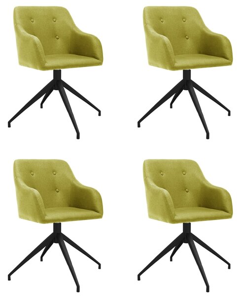 Obrotowe krzesła stołowe, 4 szt., ciemnozielone, obite tkaniną