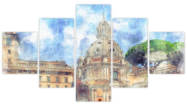 Obraz - Kościół Santa Maria di Loreto, Rzym, Włochy (125x70 cm)