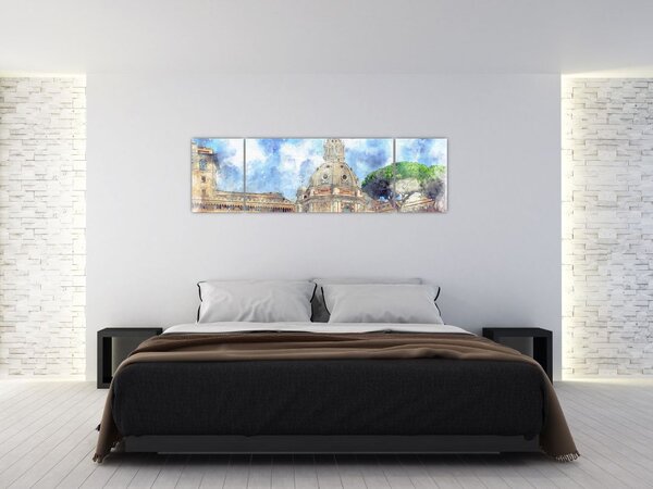 Obraz - Kościół Santa Maria di Loreto, Rzym, Włochy (170x50 cm)