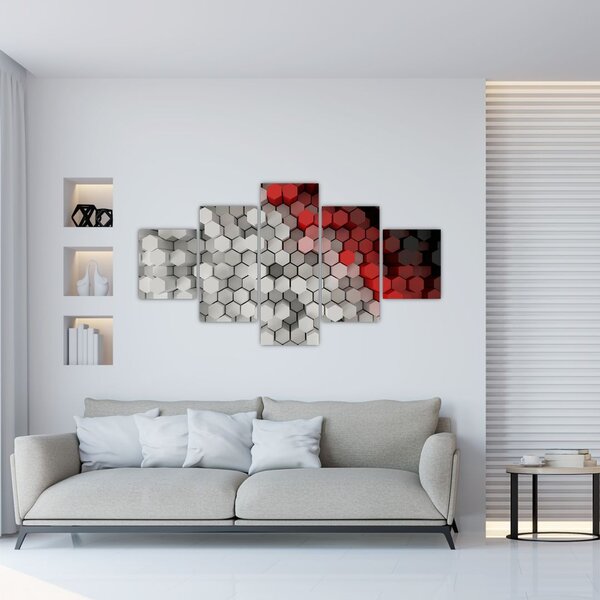 Obraz - sześciokąty 3D (125x70 cm)