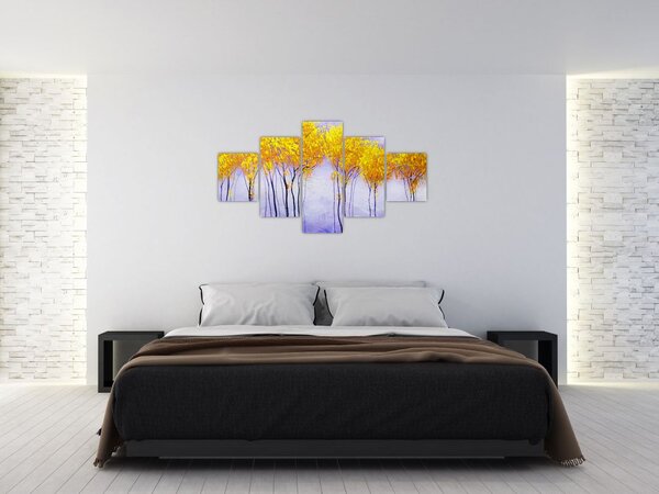 Obraz żółtych drzew (125x70 cm)