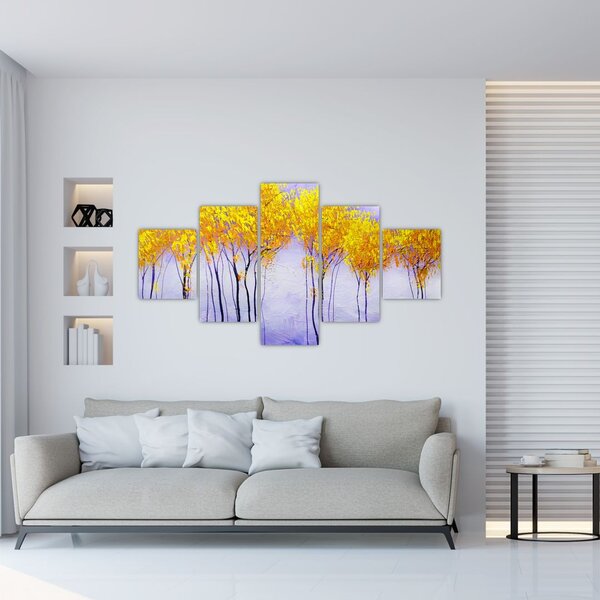 Obraz żółtych drzew (125x70 cm)