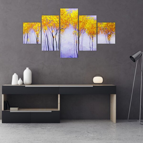 Obraz żółtych drzew (125x70 cm)