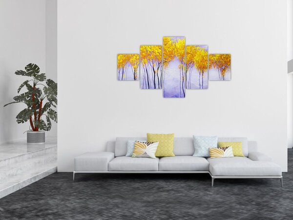 Obraz żółtych drzew (125x70 cm)