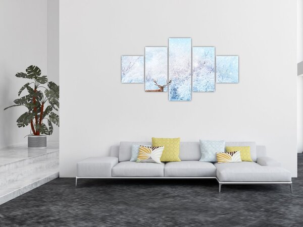 Obraz majestatycznego jelenia (125x70 cm)