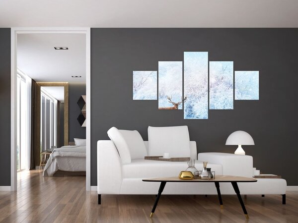 Obraz majestatycznego jelenia (125x70 cm)