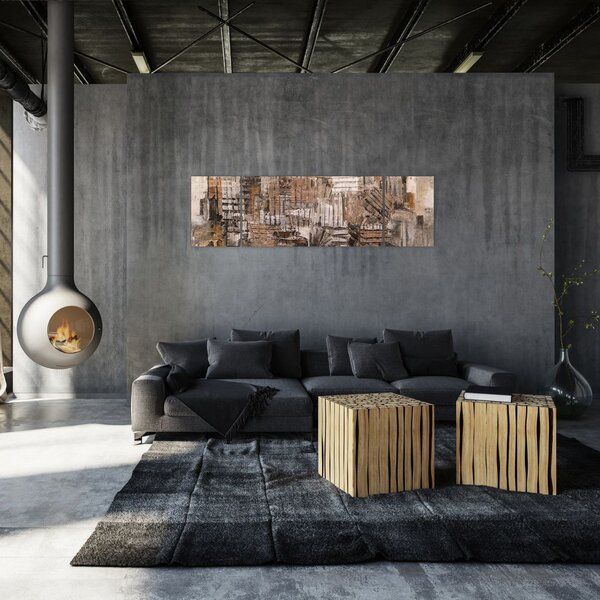 Obraz - Abstrakcja w odcieniach brązu (170x50 cm)