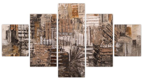 Obraz - Abstrakcja w odcieniach brązu (125x70 cm)