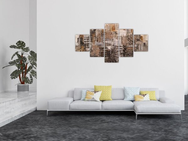 Obraz - Abstrakcja w odcieniach brązu (125x70 cm)