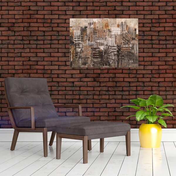 Obraz - Abstrakcja w odcieniach brązu (70x50 cm)