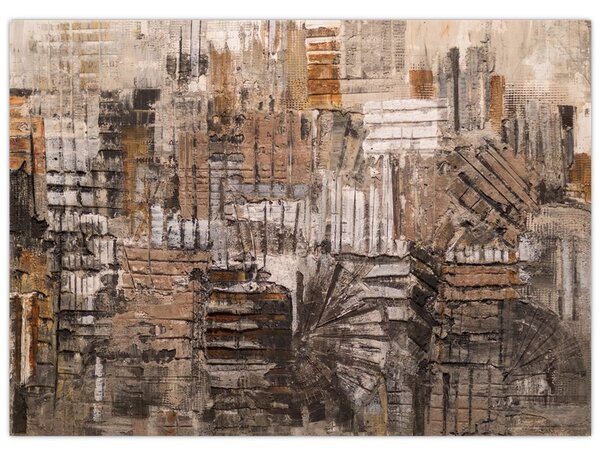 Obraz - Abstrakcja w odcieniach brązu (70x50 cm)