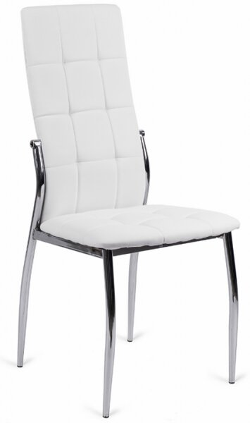 Krzesło Tapicerowane do Jadalni K209 Białe Ekoskóra