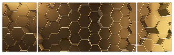 Obraz - Złote sześciokąty (170x50 cm)