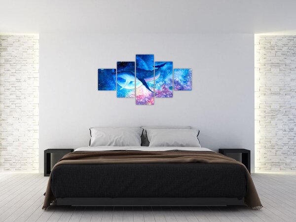 Obraz - Kosmiczny wieloryb (125x70 cm)